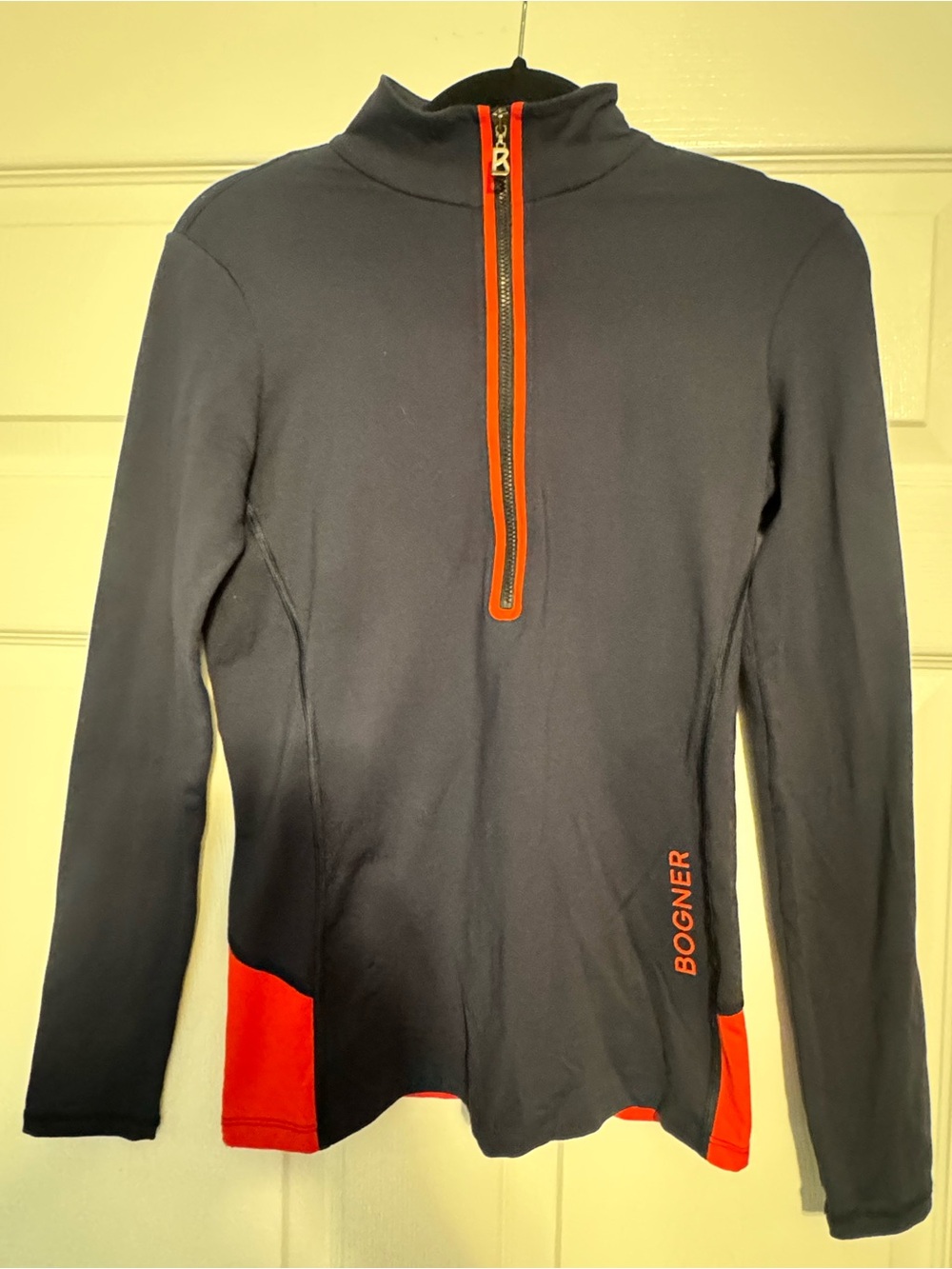 Bogner Navy with Orange Trim Half-Zip Base layer